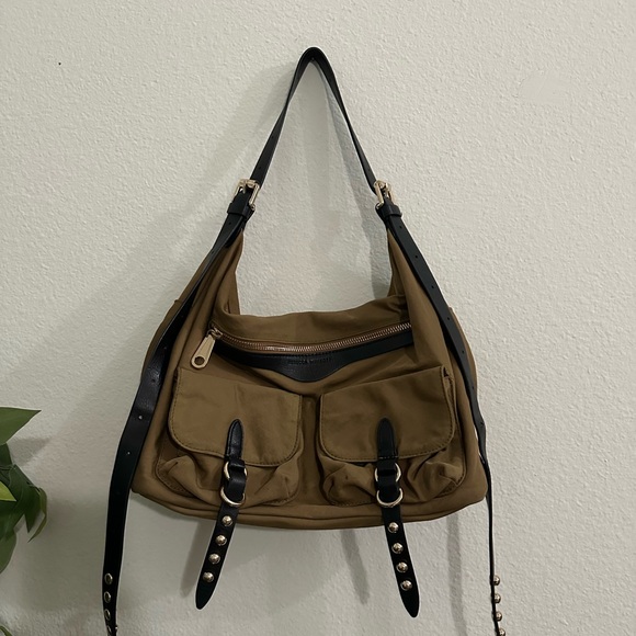 Rebecca Minkoff Tan and Black Leather Accent Bag shoulder bag or crossbody - Picture 1 of 11